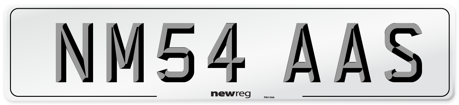 NM54 AAS Number Plate from New Reg